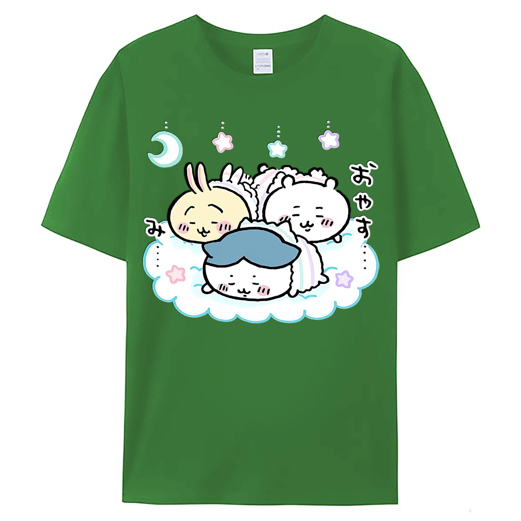 （画像用） ちいかわ ハチワレ Chii-kawa hachiware レディースカジュアルプリントTシャツ（綿100％）